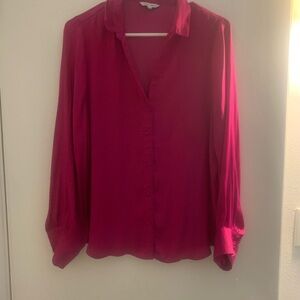 Naked Zebra Fuchsia Satin Blouse